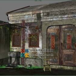 陳舊老房子場景模型