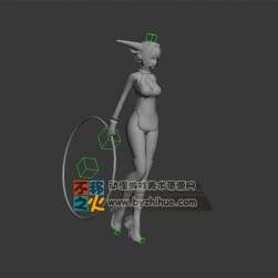 外星 機(jī)械 少女 體操 表演 白模 模型