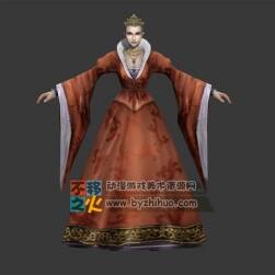 女 禮服 貴族 貴婦T-pose模型