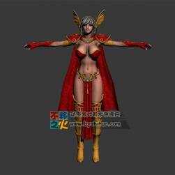 女戰(zhàn)士 鎧甲 披風(fēng) 女神T-pose模型