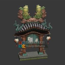中國風(fēng)告示牌模型