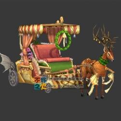 拉著圣誕車的麋鹿坐騎 Max模型