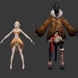 少女 美女 精靈 妖怪 豹子 黑豹精 模型