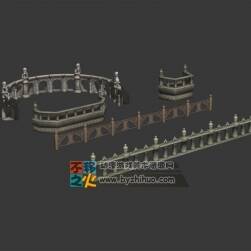 西式建筑圍欄模型