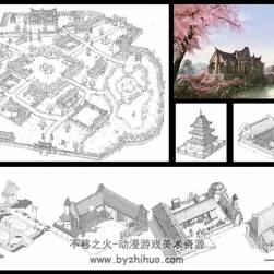 三國場景角色線稿原畫設(shè)計(jì)資料文件 160P