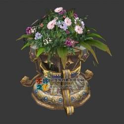 豪華花壇花盆模型