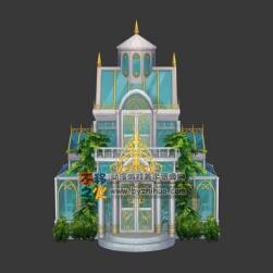 十四格卡通歐式城堡豪宅小屋模型