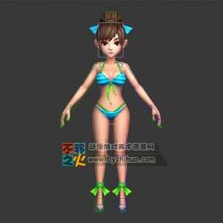 卡通 泳裝 少女 模型