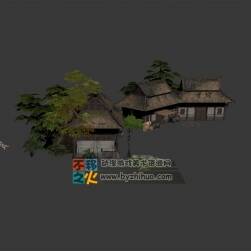 簡陋的鄉(xiāng)村小院模型