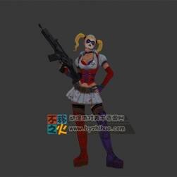 金發(fā) 小丑 槍 美少女 性感 短裙 模型