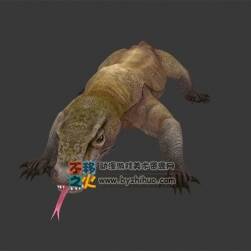 動(dòng)物園之巨蜥 Max模型 四邊面