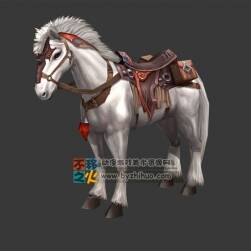 白鬃馬 Max模型 三邊面