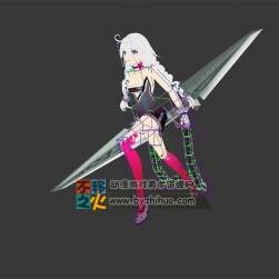 白發(fā)二次元戰(zhàn)斗美少女模型