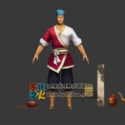 古裝 茶館 酒樓 小二 模型