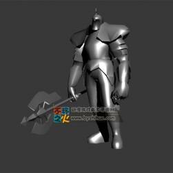 手持鐵斧的鎧甲戰(zhàn)士  Max模型