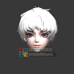 白發(fā) 短發(fā) 少年頭部模型