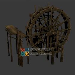 木質(zhì)水車模型