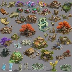 中國風(fēng)三渲二場景原件 PSD場景修圖資源