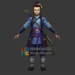 背劍的小道士模型