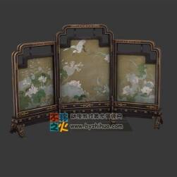 古典屏風模型