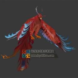 飛舞的烈焰鳥 Max模型 四邊面