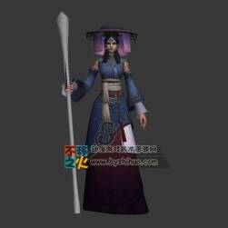 古裝 美女 斗笠 模型