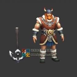 北歐 斧子 壯漢 戰(zhàn)士模型