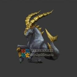 摩羯座石像模型