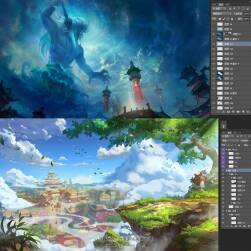 中國風(fēng)場景原畫 PSD源文件細(xì)分層 氛圍設(shè)定參考素材 19P