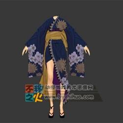 三個女體體型的和服外觀模型