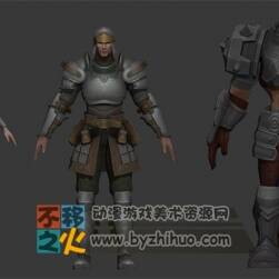 少女 青年 壯漢 鎧甲 中世紀(jì)士兵模型