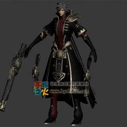 黑發(fā) 帥哥 男槍手模型