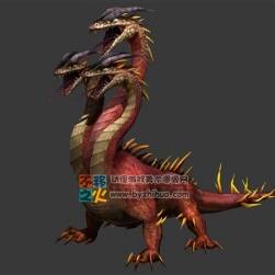 妖獸 妖怪 三頭蛇怪模型