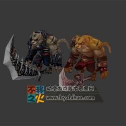 虎妖 妖精 士兵 刀 模型