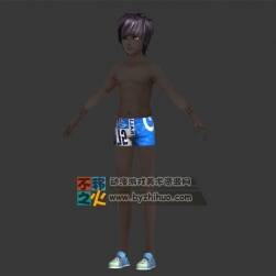 男孩 少年 泳褲 運動鞋 模型