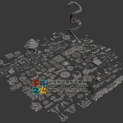 中式雕刻花紋模型總集