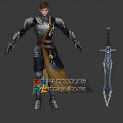 帥哥 鎧甲 男劍士模型