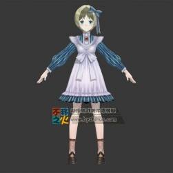 可愛 金發(fā) 短發(fā) 洛麗塔 女仆模型