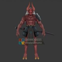 赤鬼武士浪人模型