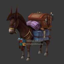 商隊(duì)的小毛驢 Max模型 三邊面