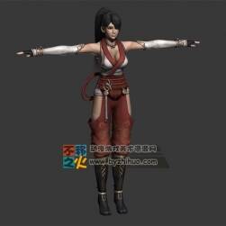 單馬尾 黑發(fā) 性感 美女 古裝 格斗 模型