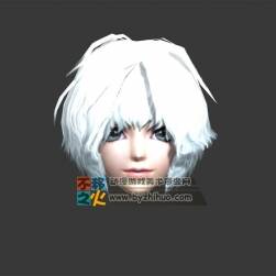 白發(fā) 羊毛卷 少女頭部模型