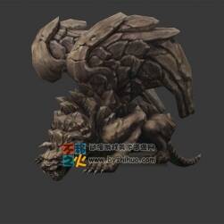 大翅膀怪獸石雕