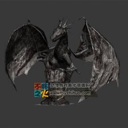 雙翼飛龍 雕像 Max模型