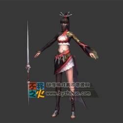 黑發(fā) 刺客 單馬尾 性感 模型