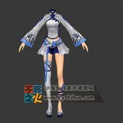 東方青花風(fēng)格小禮服時(shí)裝模型