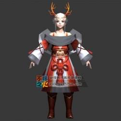 鹿角 男孩 白發(fā) 少年 模型