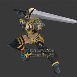 次世代女戰(zhàn)士模型 28套骨骼動(dòng)畫 游戲角色模型