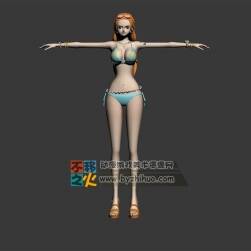 女海賊 娜美 美女T-pose模型