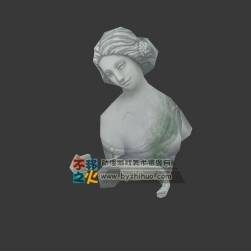 破碎的女人石像